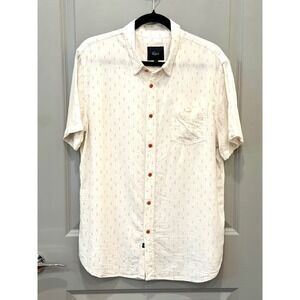 Rails Carson Tropical Mist Men's Large Button Down Shirt Linen/Ecovero Preppy
